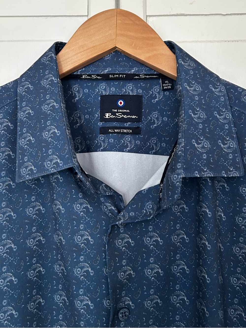 Ben Sherman All Way Stretch Men’s Size XL Slim Fit Long Sleeve Button Down Shirt